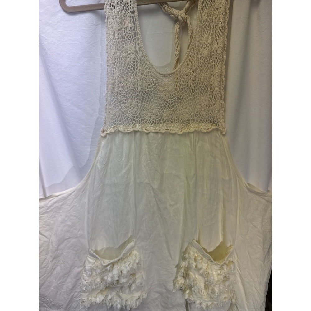 Rare Vintage Paula Sweet Farmhouse Muslin Apron Cottagecore Crochet GORGEOUS
